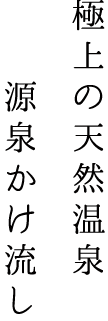 極上の天然温泉　源泉かけ流し